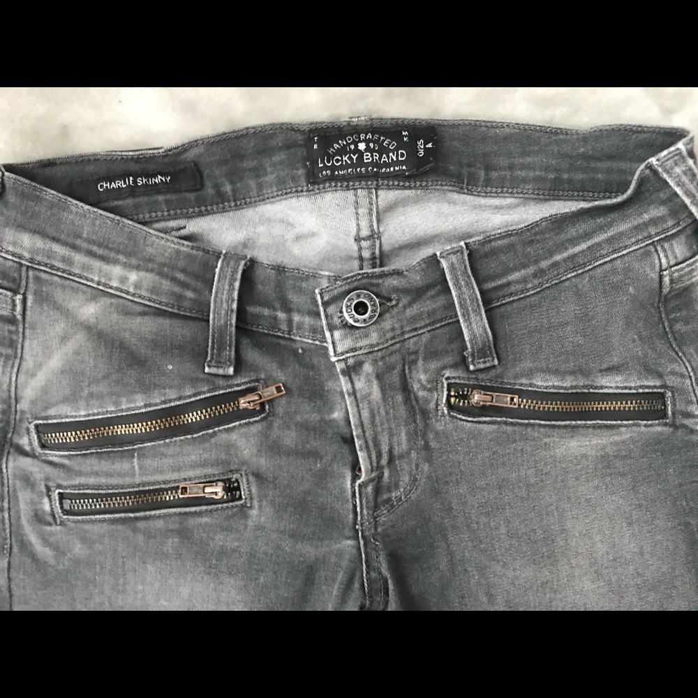 Lucky Brand Charlie Zipper Skinny Jeans